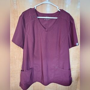 Grey's Anatomy Women's V-Neck Scrub Top in Wine